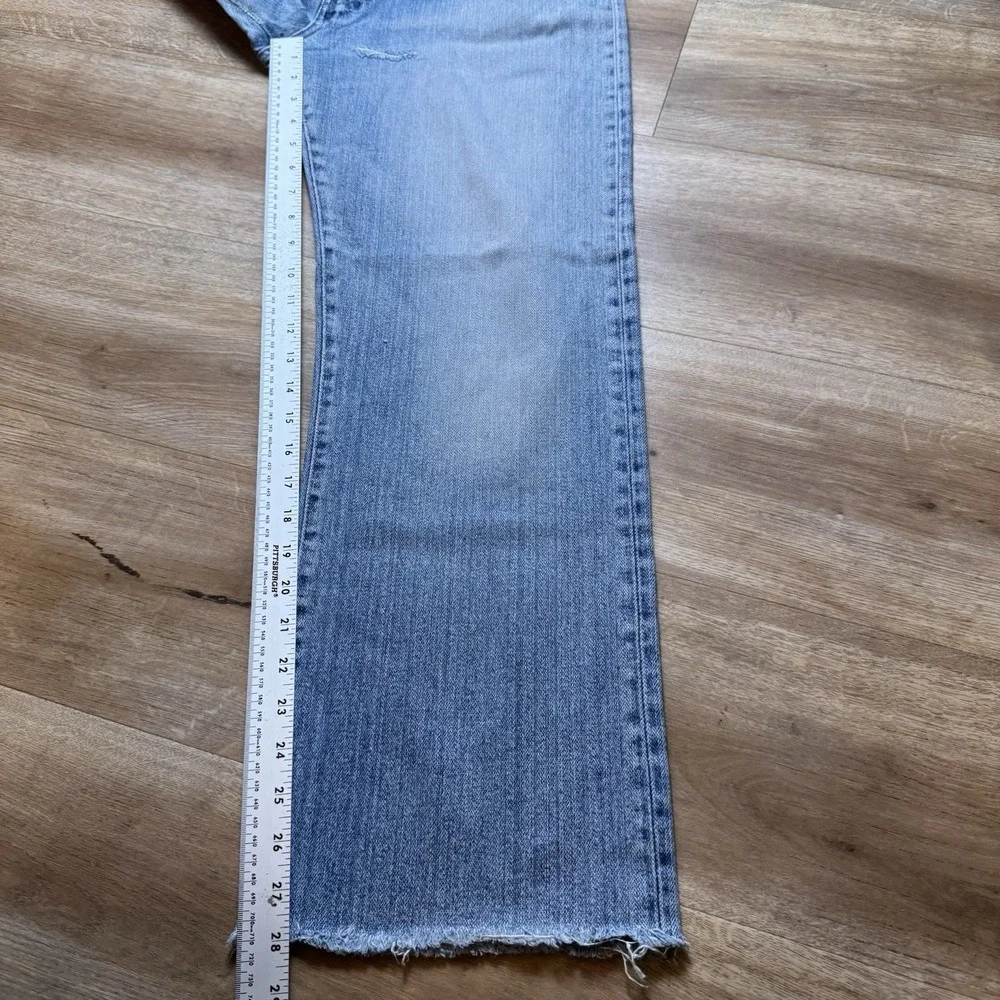 Diesel Rabox Jeans Men 33x28 Light Blue Straight Leg Distressed Made in Italy